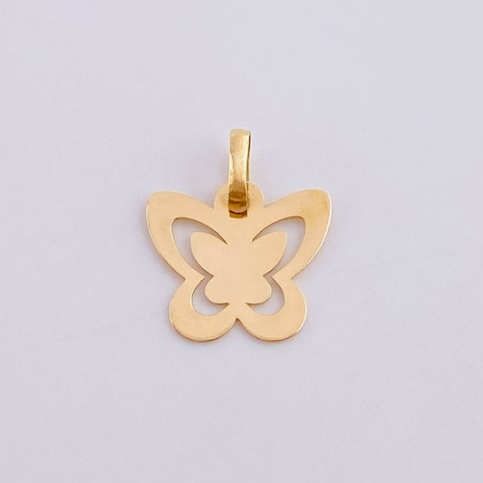 Dije Mariposa Doble Silueta 0.6 g / 1.7 cm Oro Amarillo 18K