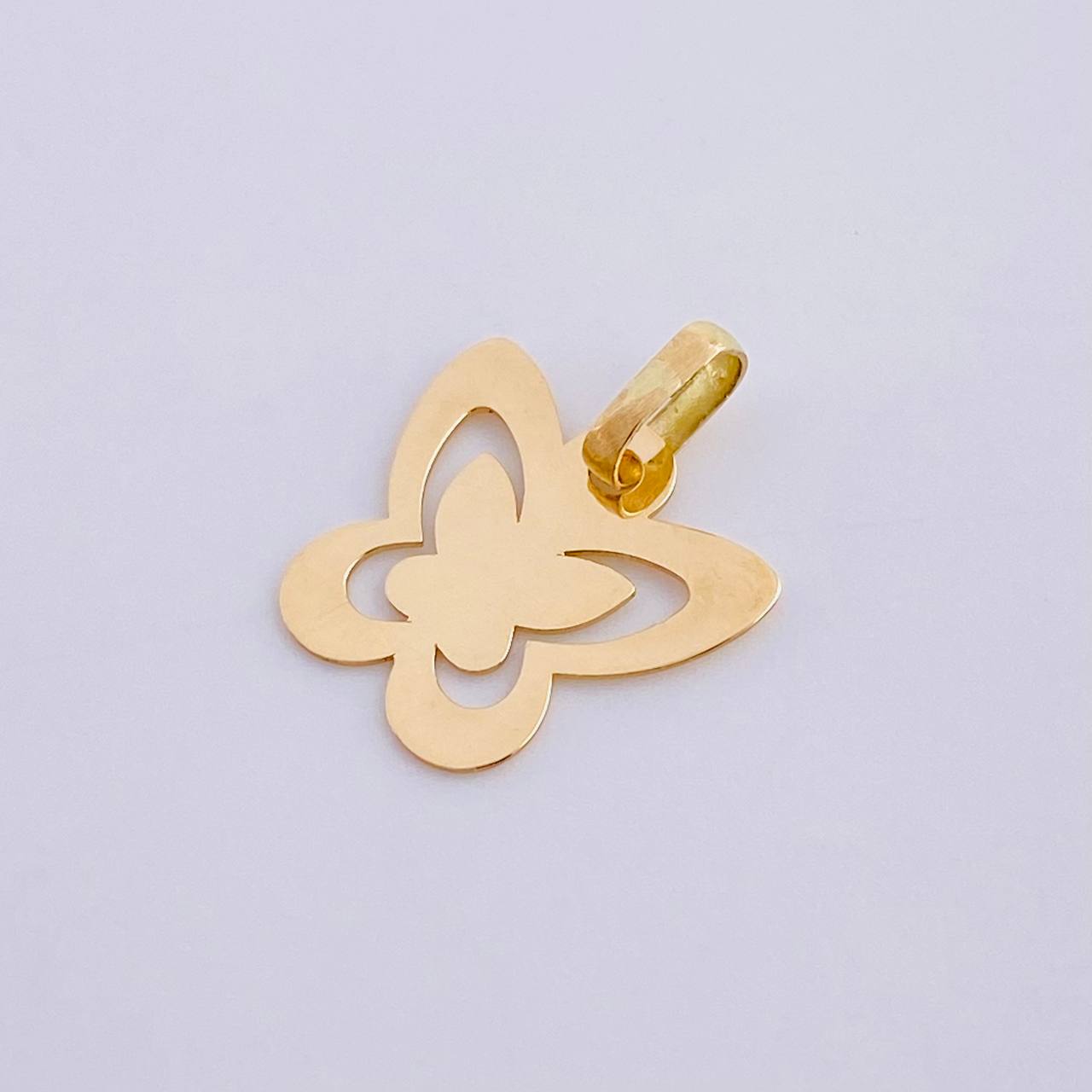 Dije Mariposa Doble Silueta 0.65 g / 1.6 cm Oro Amarillo 18K