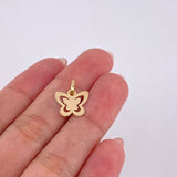 Dije Mariposa Doble Silueta 0.55 g / 1.5 cm Oro Amarillo 18K