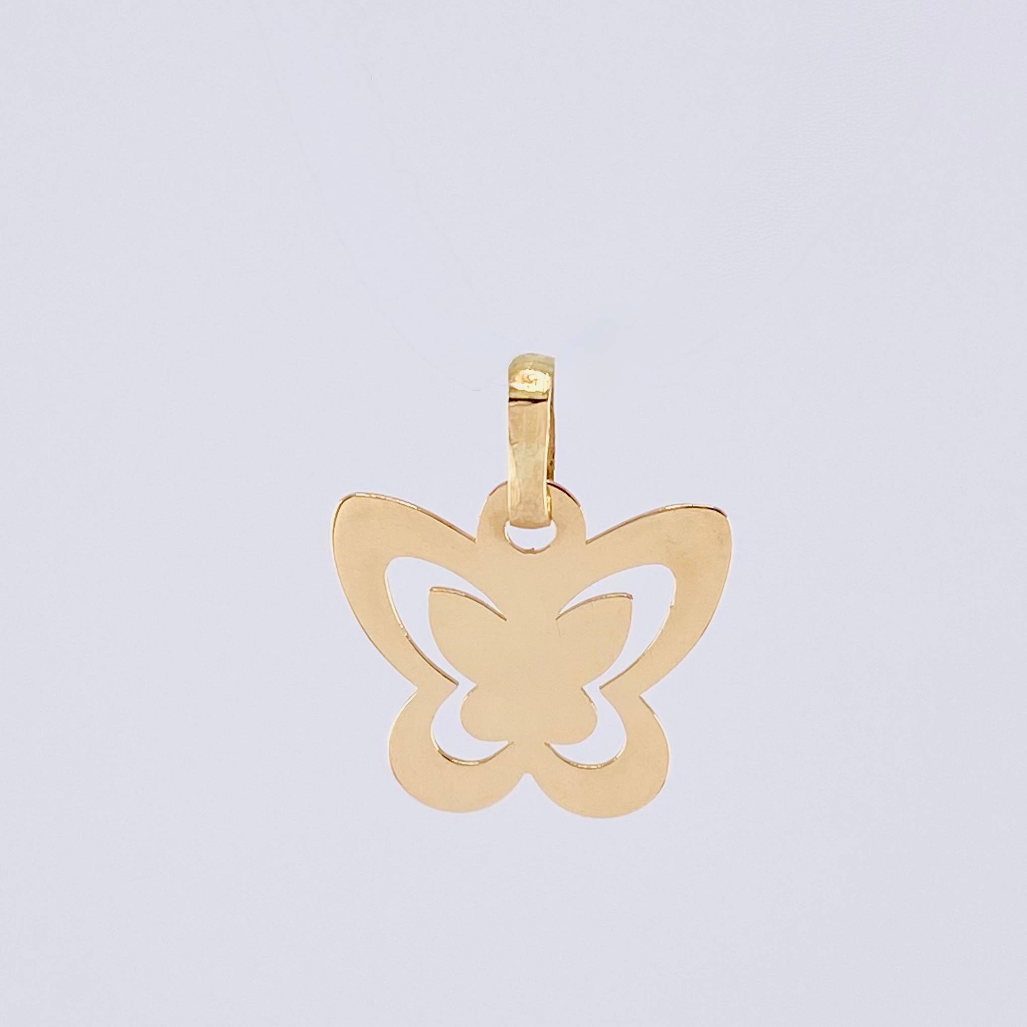Dije Mariposa Doble Silueta 0.55 g / 1.5 cm Oro Amarillo 18K
