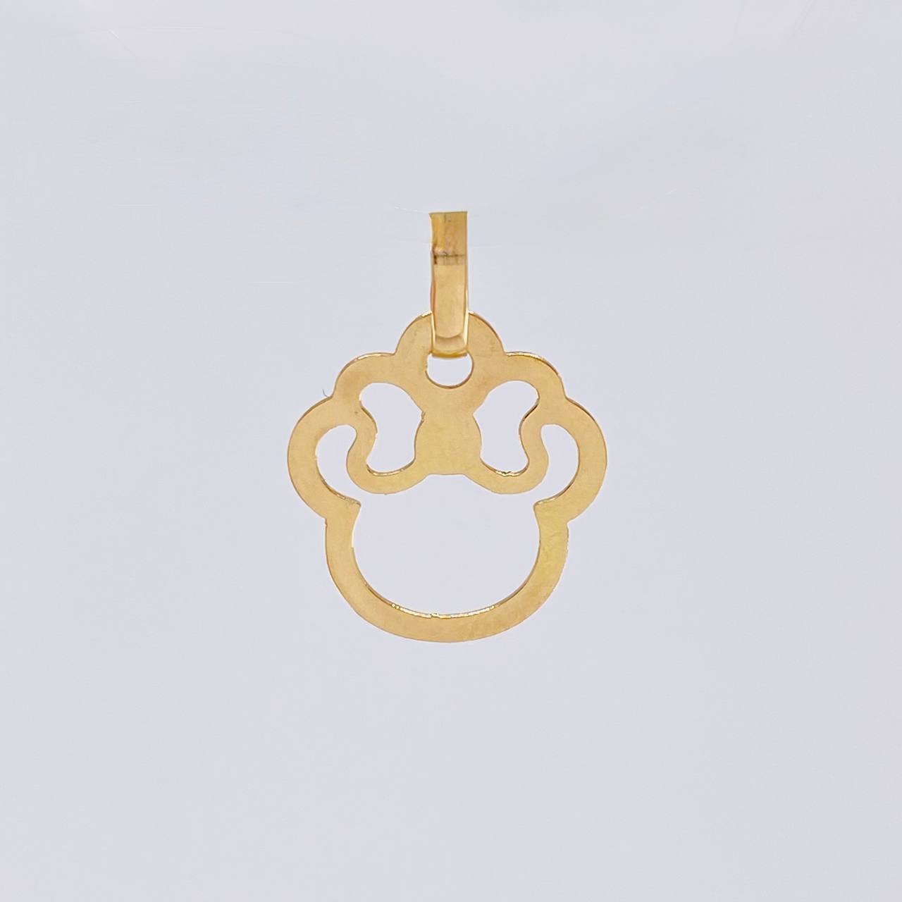 Dije Ratón Con Moño 0.45 g / 1.7 cm Oro Amarillo 18K