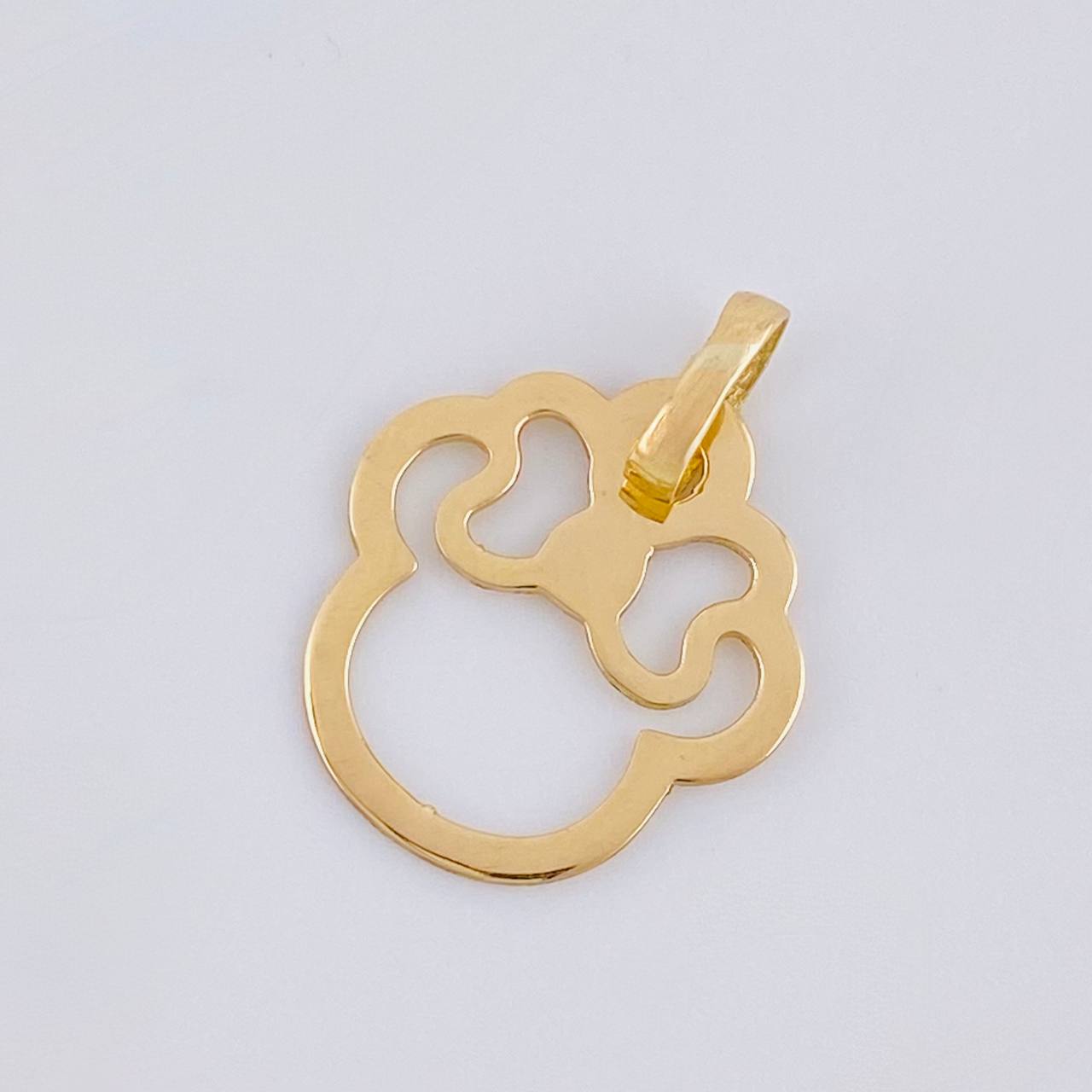 Dije Ratón Con Moño 0.45 g / 1.7 cm Oro Amarillo 18K
