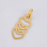 Dije Trio Corazones Silueta 0.55 g / 2.1 cm Oro Amarillo 18K