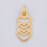 Dije Trio Corazones Silueta 0.5 g / 2 cm Oro Amarillo 18K