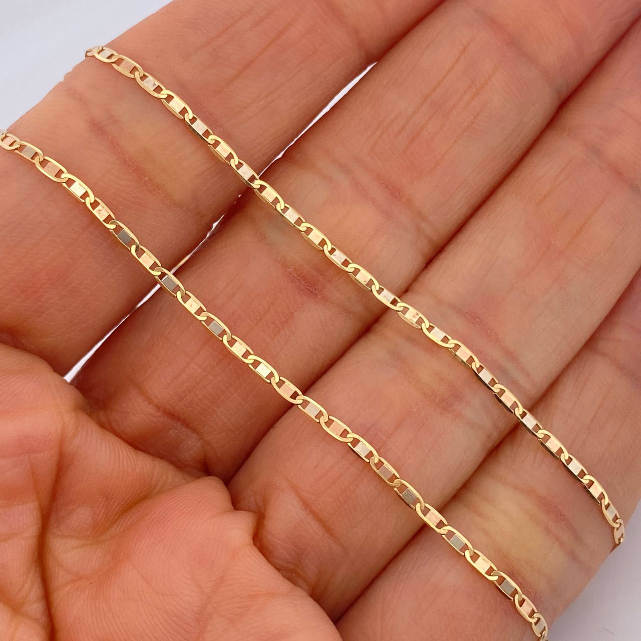 Cadena Escalera Plana 1.95gr / 50cm / +3 Oro 18K &