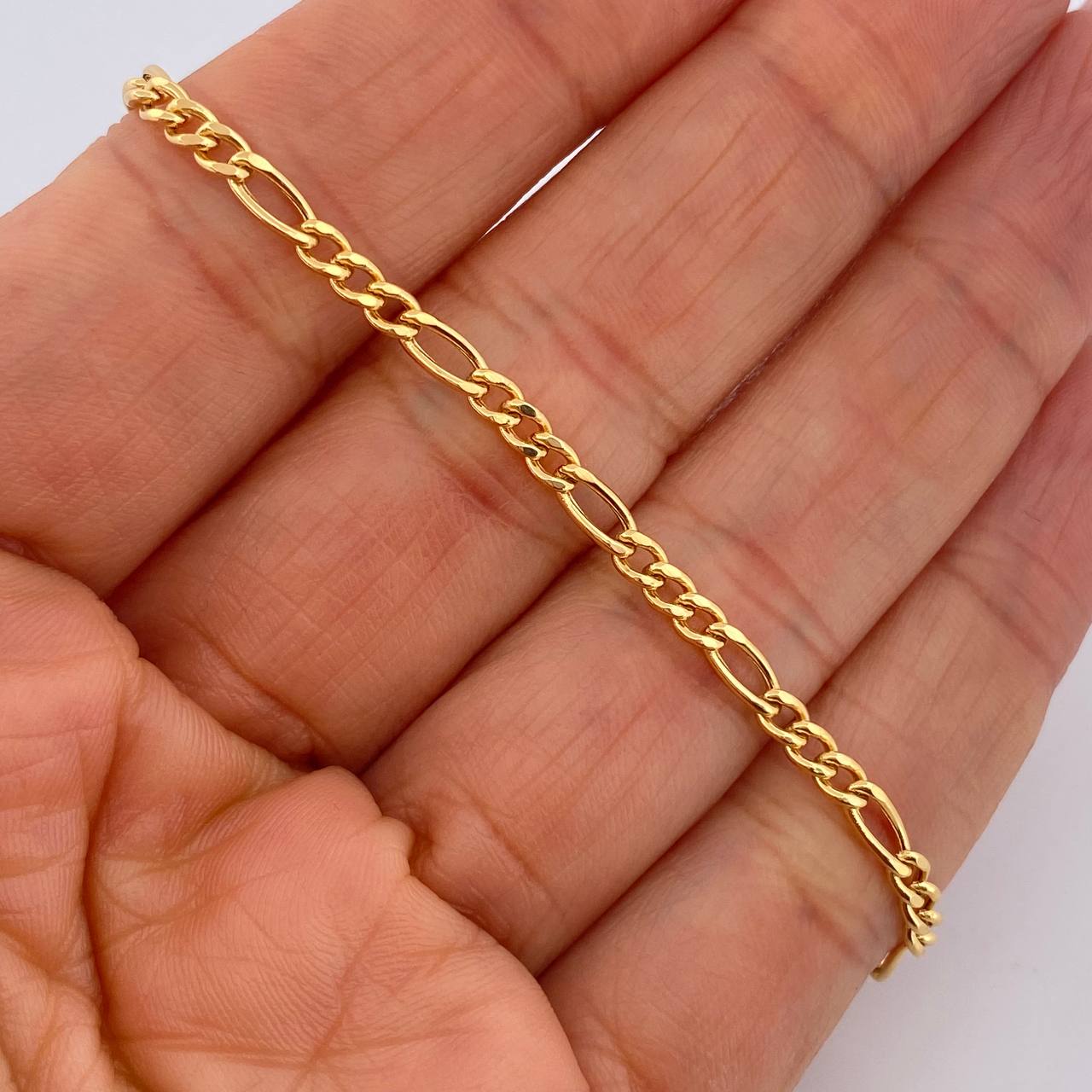 Pulso Figaro 2.6gr / 20cm / +1 Oro 18K &