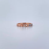Anillo Amor 2.15gr / T6 1/4 / Circones Blancos Dos Oros Blanco Rosa 18K $