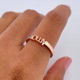 Anillo Amor 2.15gr / T6 1/4 / Circones Blancos Dos Oros Blanco Rosa 18K $