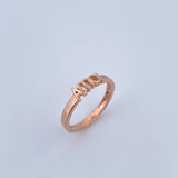 Anillo Amor 2.15gr / T6 1/4 / Circones Blancos Dos Oros Blanco Rosa 18K $