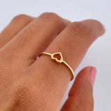 Anillo Silueta Corazon 1.15gr / T7 1/4 / Liso Oro Amarillo 18K $