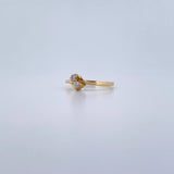 Anillo Linea Invertida 1.9gr / T7 1/4 / Circones Blancos Oro Amarillo 18K $