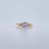 Anillo Solitario 1.4gr / T6 1/2 / Circon Blanco Dos Oros Amarillo Blanco 18K $