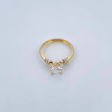 Anillo Solitario 1.5gr / T7 / Circon Blanco Dos Oros Amarillo Blanco 18K $