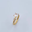 Anillo Solitario 1.55gr / T8 / Circon Blanco Dos Oros Amarillo Blanco 18K $