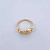 Anillo Corazon Infinito 2.55gr / T7 / Circones Blancos Oro Amarillo 18K $