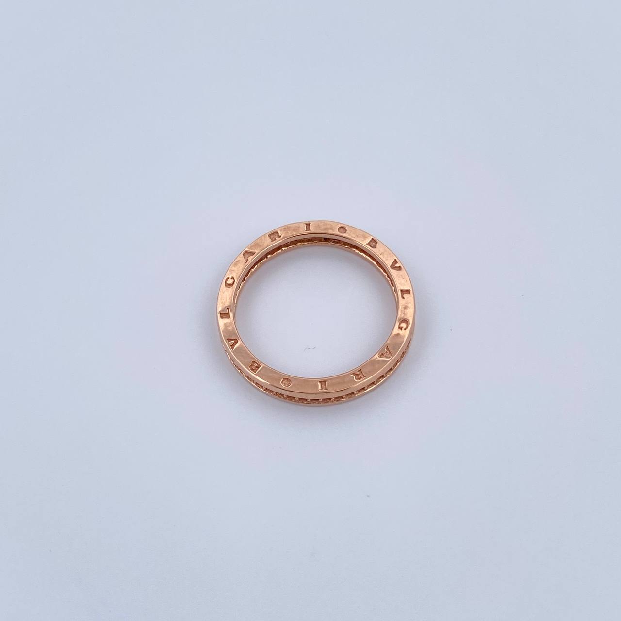 Anillo Argolla BV 3.8gr / T7 1/4 / Circones Blancos Oro Rosa 18K $