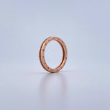 Anillo Argolla BV 3.8gr / T7 1/4 / Circones Blancos Oro Rosa 18K $