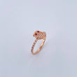 Anillo Buho 1.85gr / T6 1/4 / Circones Fucsias Blancos Oro Rosa 18K $