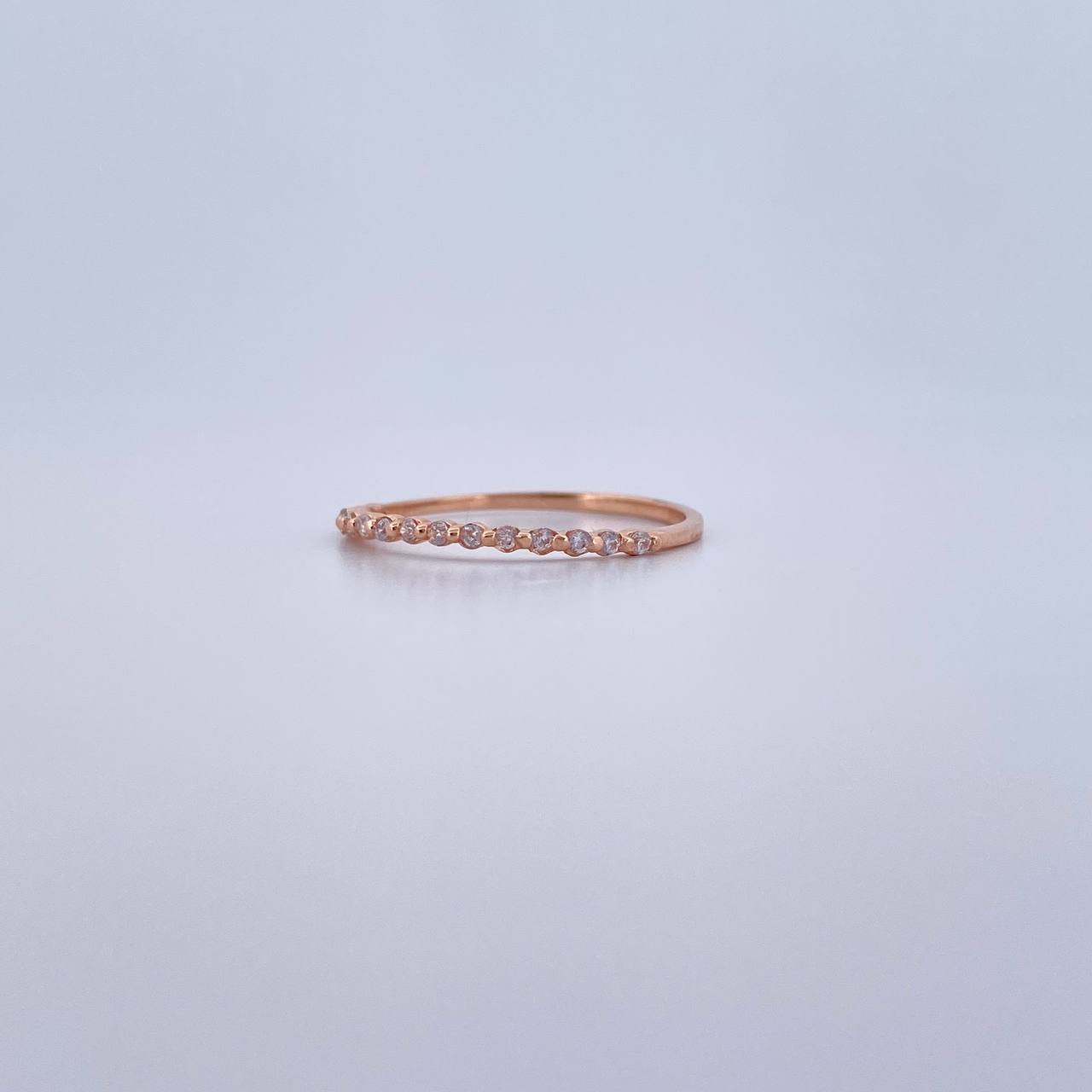 Anillo Argolla Churumbela 1gr / T6 / Circones Blancos Oro Rosa 18K $
