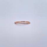Anillo Argolla Churumbela 1.05gr / T7 1/2 / Circones Blancos Oro Rosa 18K $