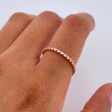Anillo Argolla Churumbela 1.05gr / T7 1/2 / Circones Blancos Oro Rosa 18K $