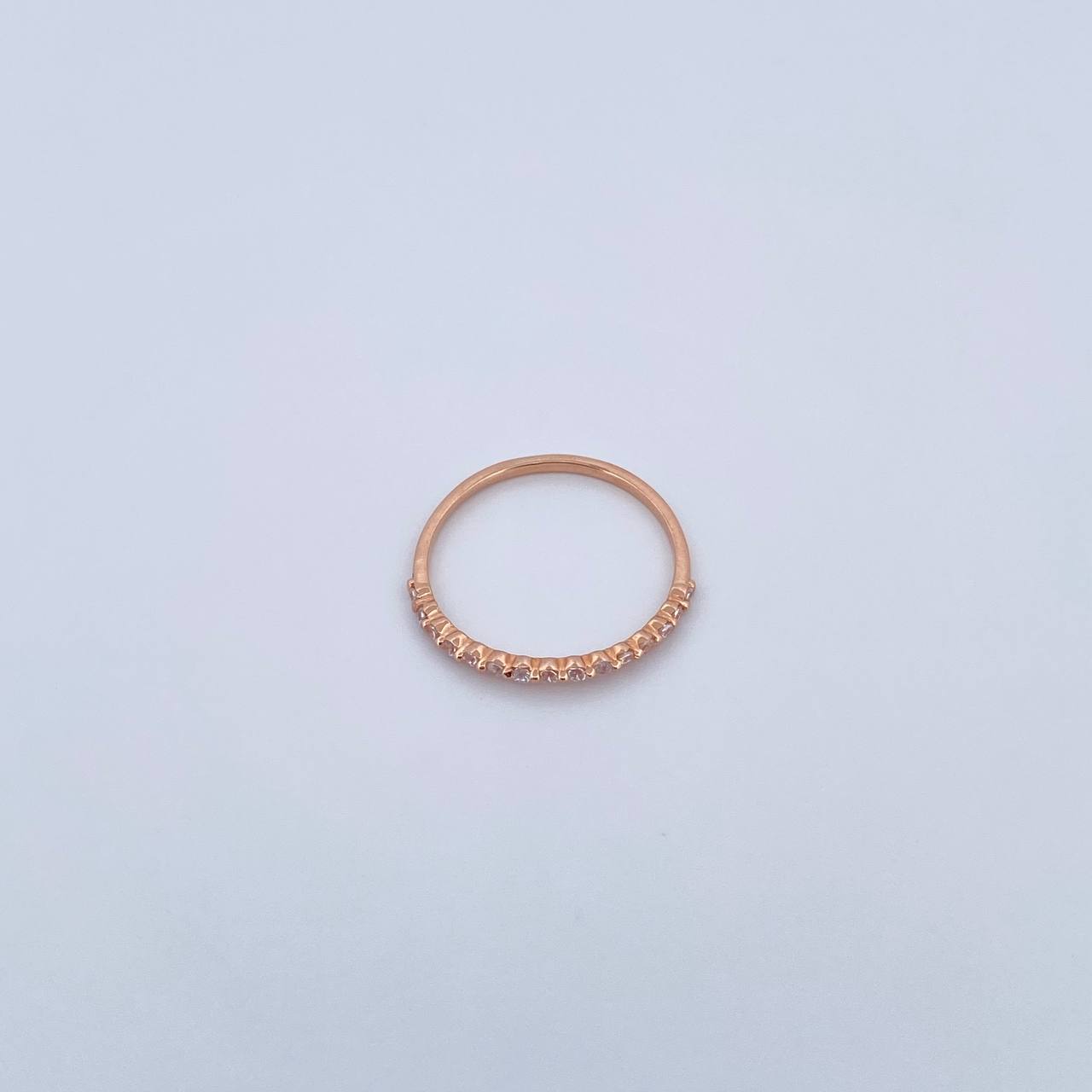 Anillo Argolla Churumbela 1gr / T6 / Circones Blancos Oro Rosa 18K $