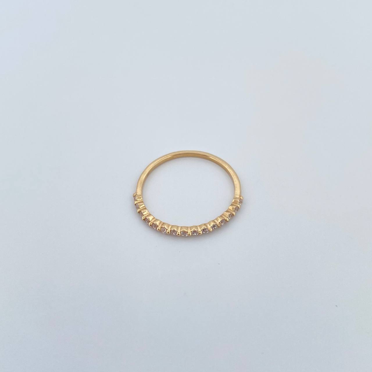 Anillo Argolla Churumbela 1.05gr / T7 1/4 / Circones Blancos Oro Amarillo 18K $