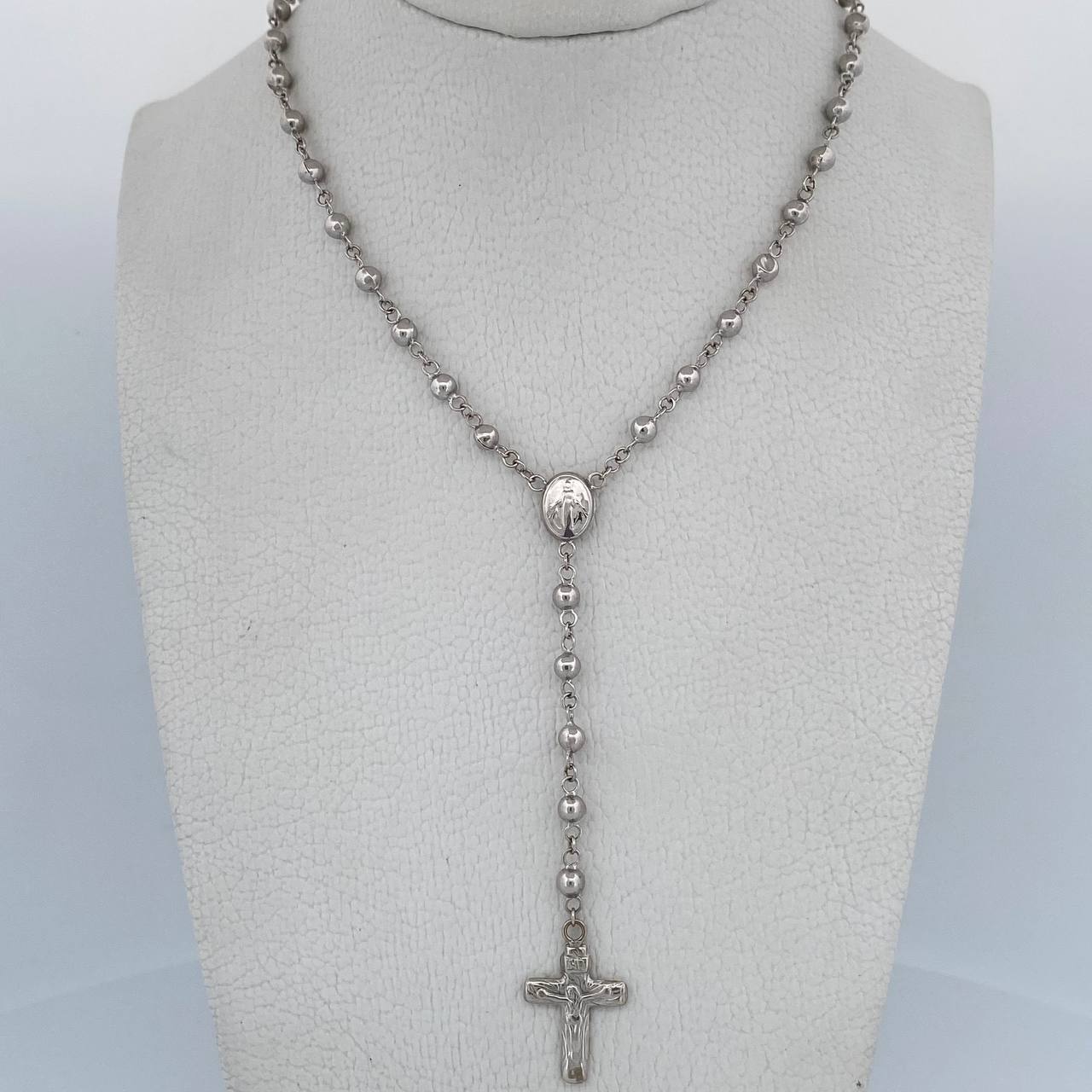 Rosario Virgen Milagrosa 6.15gr / 49.2cm / Oro Blanco 18K $