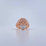 Anillo Rostro Cristo 7.65gr / T9 3/4 / Circones Azules Dos Oros Blanco Rosa 18K $