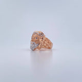Anillo Rostro Cristo 7.65gr / T9 3/4 / Circones Azules Dos Oros Blanco Rosa 18K $