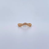 Anillo Banda 2.25gr / T7 1/4 / Circones Blancos Oro Amarillo 18K $