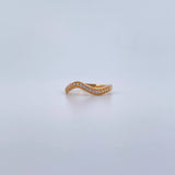 Anillo Banda 2.25gr / T7 1/4 / Circones Blancos Oro Amarillo 18K $