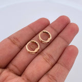 Candongas Carril Doble 1.05gr / 1cm / Circones Colores Oro Rosa 18K $