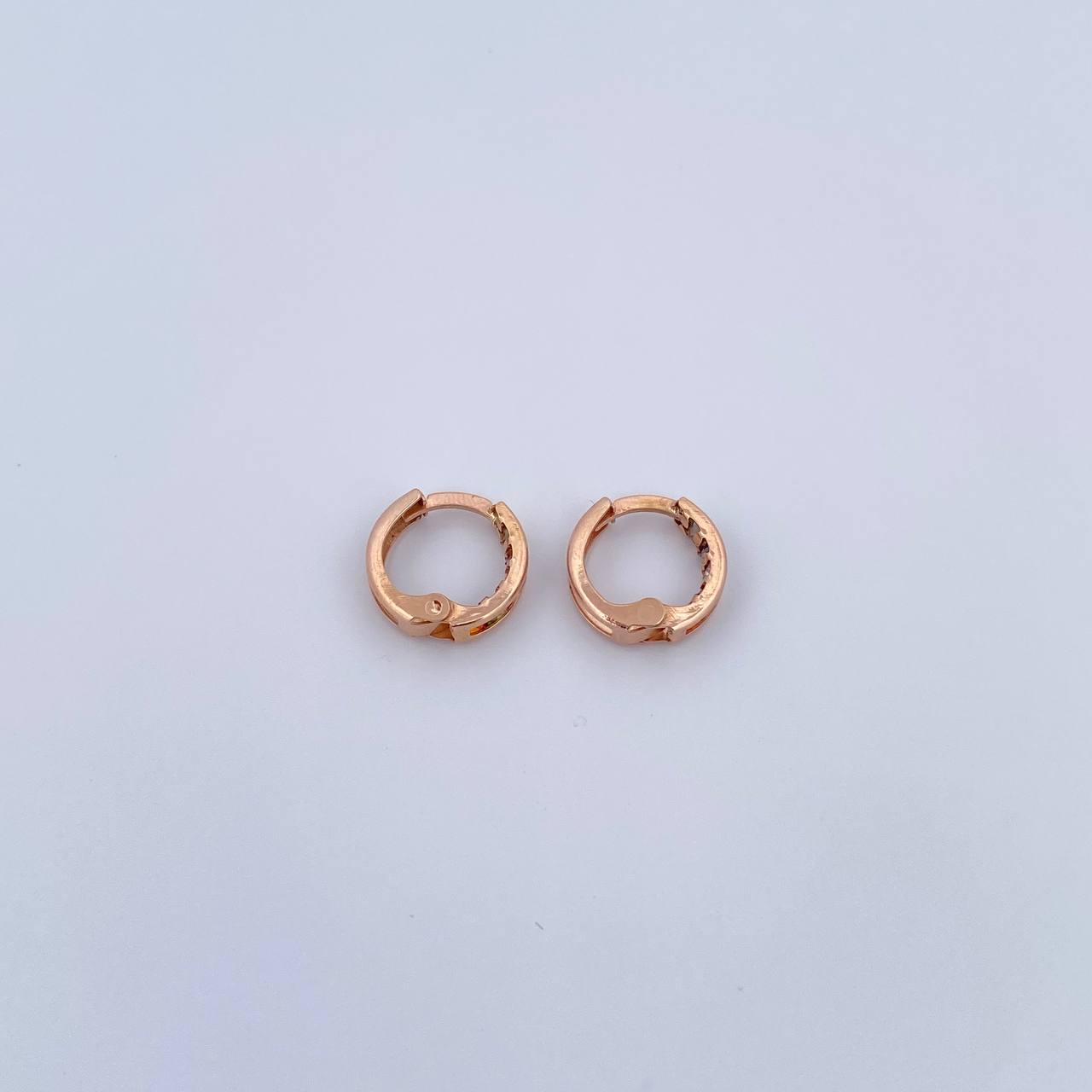 Candongas Carril Doble 1.05gr / 1cm / Circones Colores Oro Rosa 18K $