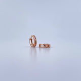 Candongas Carril Doble 1.05gr / 1cm / Circones Colores Oro Rosa 18K $