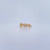 Anillo Churumbela Rombos 1.6gr / T6 3/4 / Circones Blancos Oro Amarillo 18K $