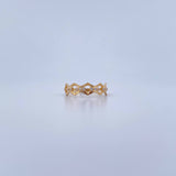 Anillo Churumbela Rombos 1.6gr / T6 3/4 / Circones Blancos Oro Amarillo 18K $