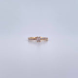 Anillo Solitario Linea Invertida 1.9gr / T5 3/4 / Circones Blancos Oro Amarillo 18K $