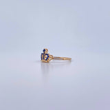 Anillo Corona 1.55gr / T7 1/4 / Circones Azules Blancos Oro Amarillo 18K $