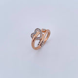 Anillo Corazon Flecha 2.75gr / T6 1/2 / Circones Blancos Dos Oros Blanco Rosa 18K $