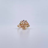 Anillo Arbol De La Vida 2.4gr / T5 1/2 / Circones Colores Oro Amarillo 18K $