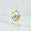 Dije LOVE en Circulo 1.35gr / 2cm / Circones Blancos Rosado Oro Amarillo 18K