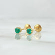 Topos Piedra 0.95gr / 3.9mm Esmeraldas 7pts Oro Amarillo 18K (Joya) ©