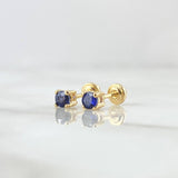Topos Piedra 1.05gr / 3.8mm Safiros 50pts Oro Amarillo 18K (Joya) ©