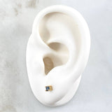 Topos Piedra 1gr / 3.5mm Diamantes Azules 10pts Oro Amarillo 18K (Joya)