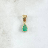 Dije Gota Lisa 0.9gr / 1.8cm / Esmeralda 58pts Oro Amarillo 18K (Joya) ©