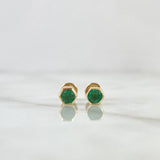 Topos Piedra Base Hexagonal 1.4gr / 5mm Esmeraldas 36Pts Oro Amarillo 18K (Joya)