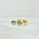 Topos Trio Curvo 1.25gr / 9mm Esmeraldas 23Pts Oro Amarillo 18K (Joya)