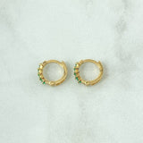 Candongas 1.55gr / 1.1cm / Esmeraldas 21Pts Oro Amarillo 18K (Joya)