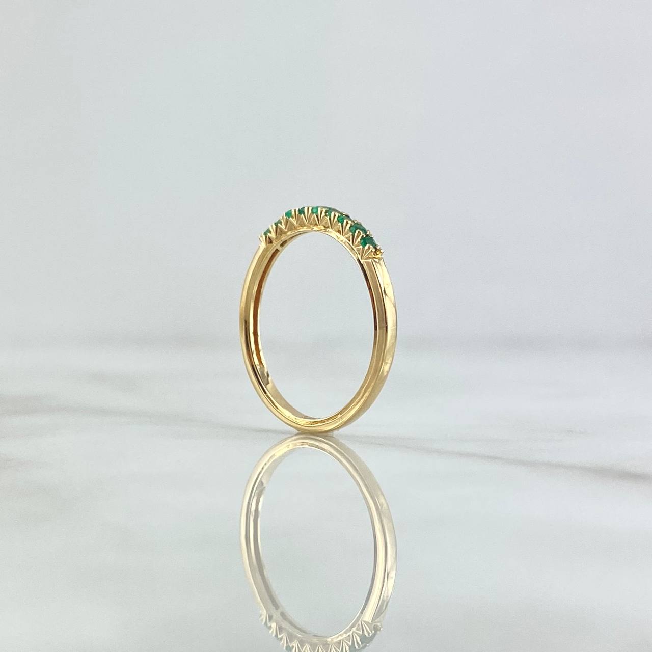 Anillo Churumbela Parcial 1.5gr / T5 3/4 / Esmeraldas 14Pts Oro Amarillo 18K (Joya)